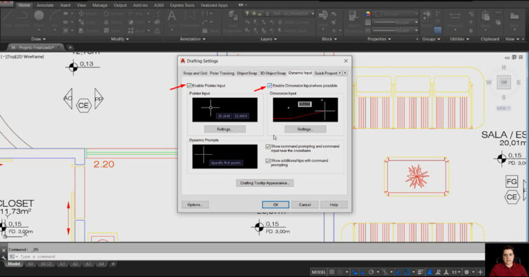 Dynamic Input AutoCAD (F12): Um dos melhores Comandos - Arquiteto ...